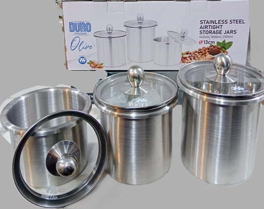 Stainless Steel Duro Jar Set 3 pcs
