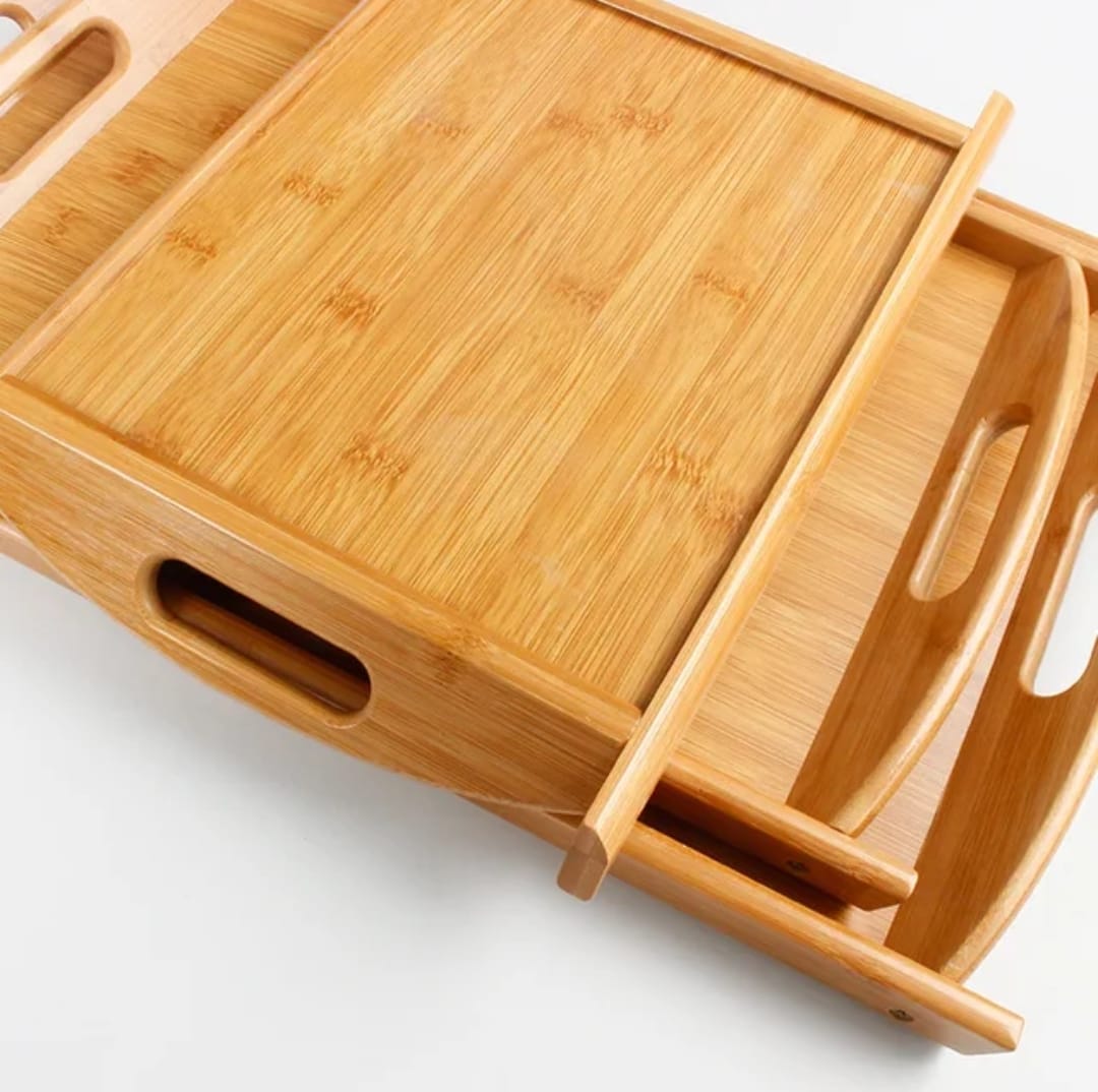 3 pc Bamboo WOODEN TRAY SET