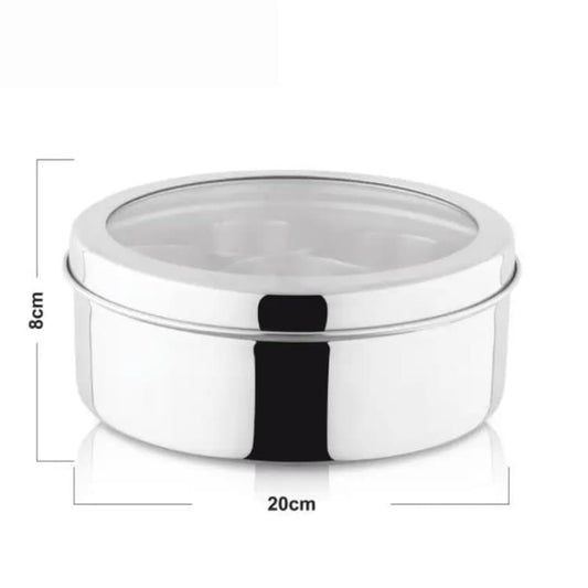 20 cm Heavy weight spice box stainless steel with 7 containers