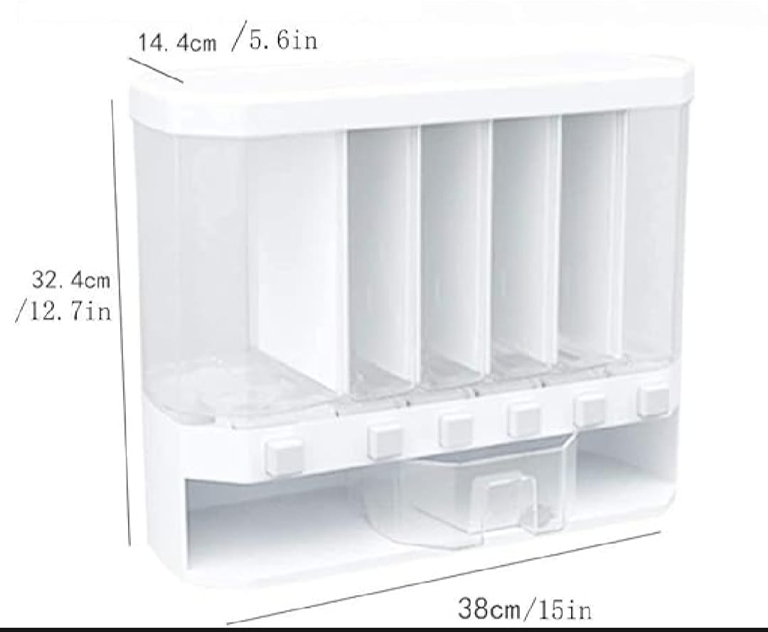 Cereal & Grain Food Storage Partitioned Container Dispenser