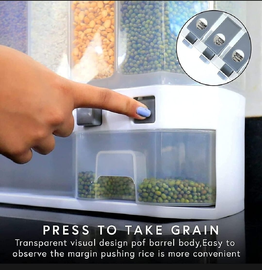 Cereal & Grain Food Storage Partitioned Container Dispenser