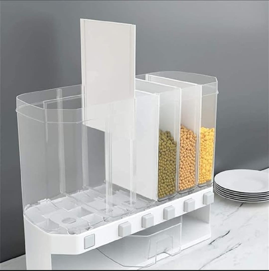Cereal & Grain Food Storage Partitioned Container Dispenser