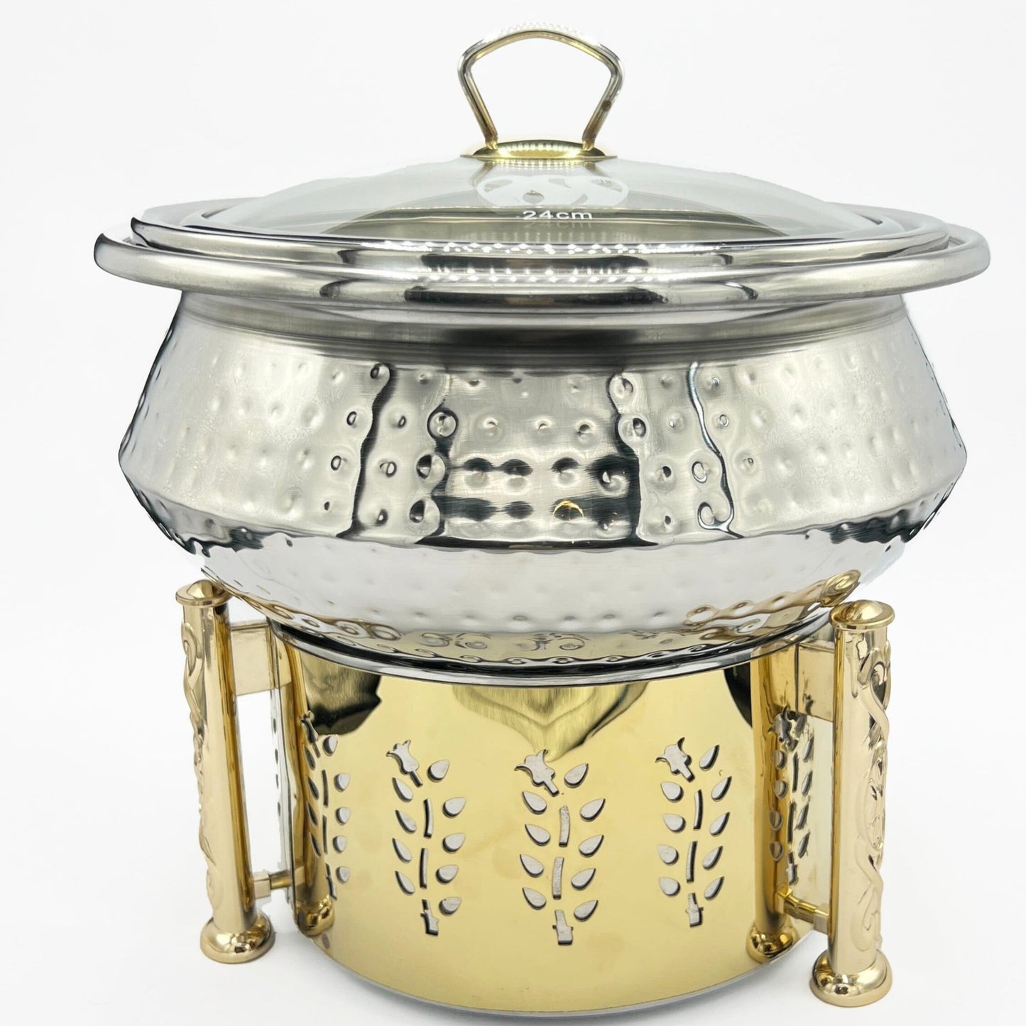 Chafing Dishes with Burner Stand & Steamer-Stainless Steel