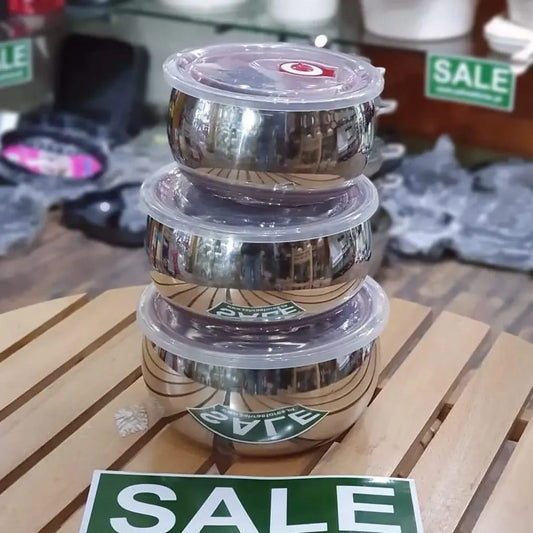Stainless Steel 3 Pc fresh Bowl Set