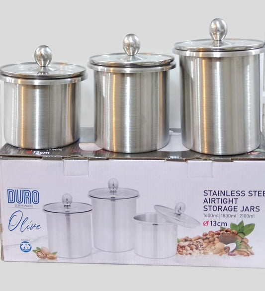 Stainless Steel Duro Jar Set 3 pcs