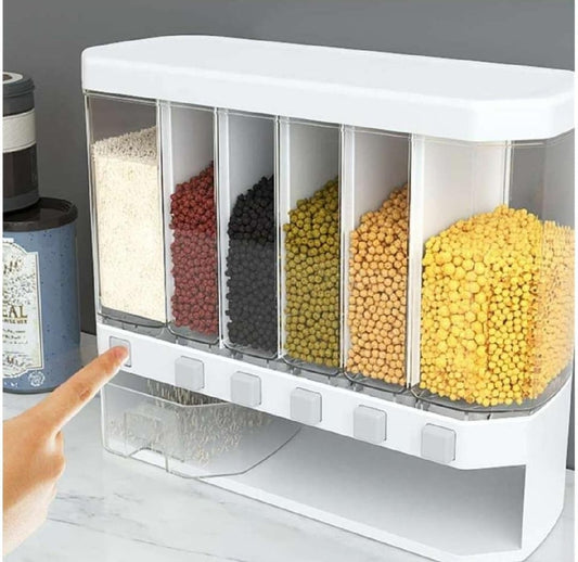 Cereal & Grain Food Storage Partitioned Container Dispenser