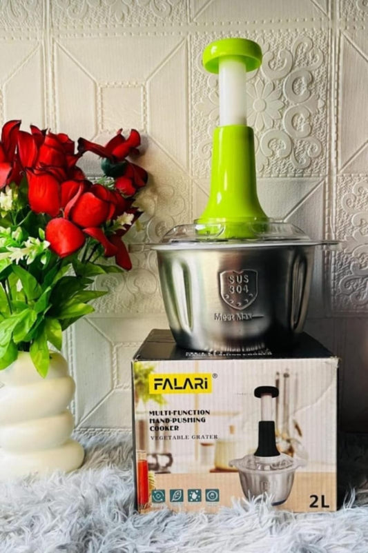 Manual Stainless Steel Multifunctional 2L Hand Push Chopper