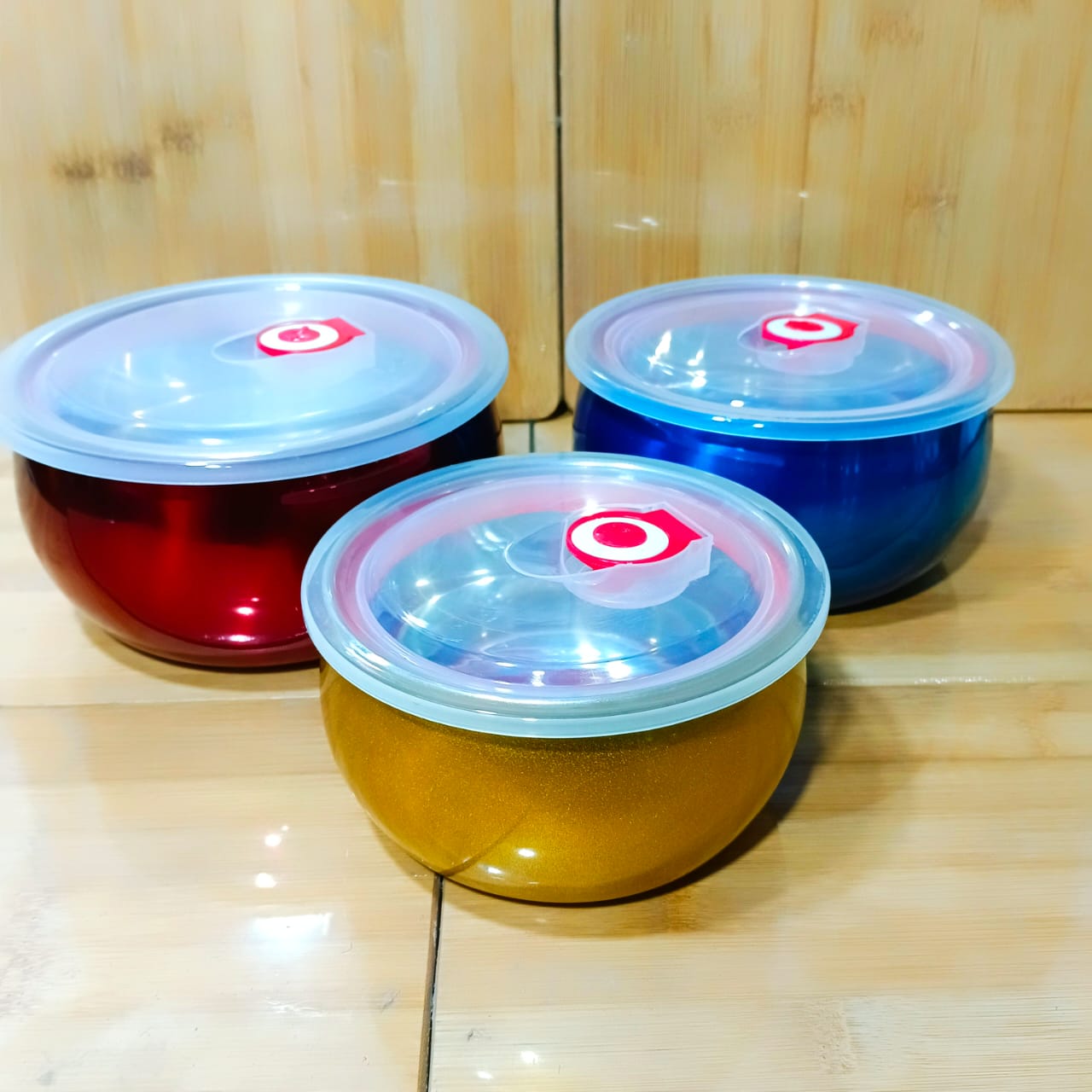 3 pcs stainless  colour bowl set