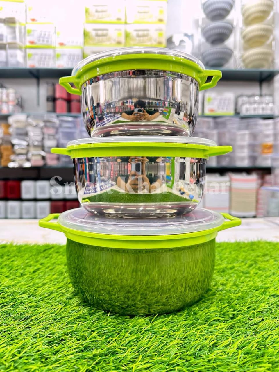 3pc Stainless Steel Airtight Bowl Set with Handles