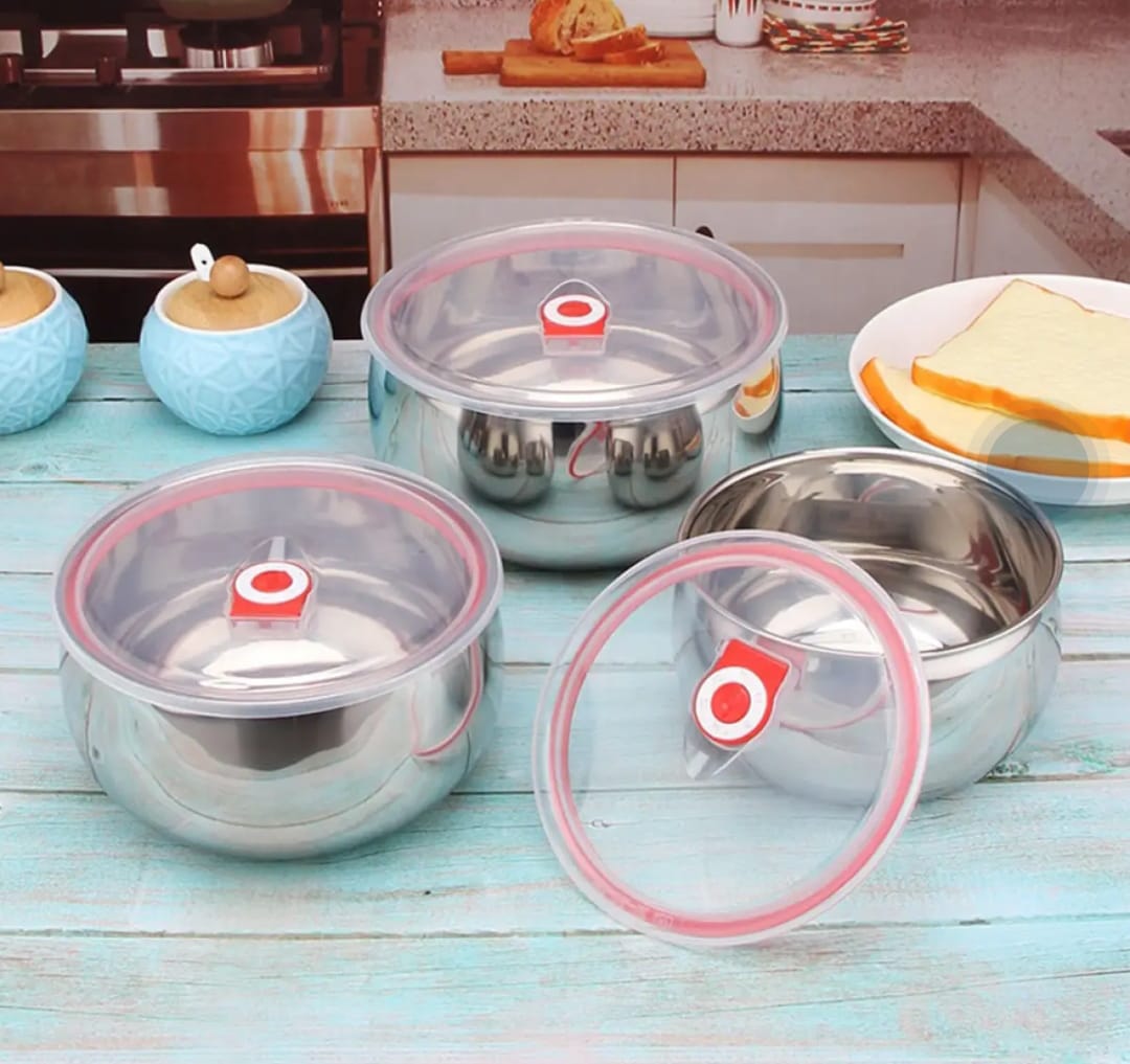 Stainless Steel 3 Pc fresh Bowl Set