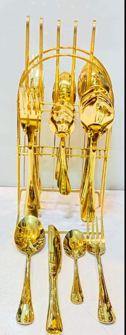 24 Pcs Golden cutlery set