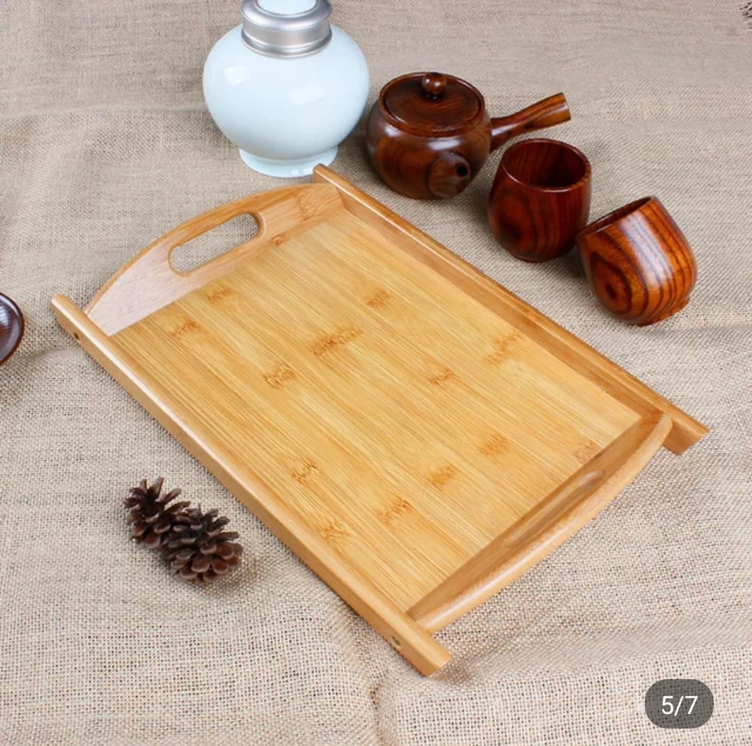 3 pc Bamboo WOODEN TRAY SET