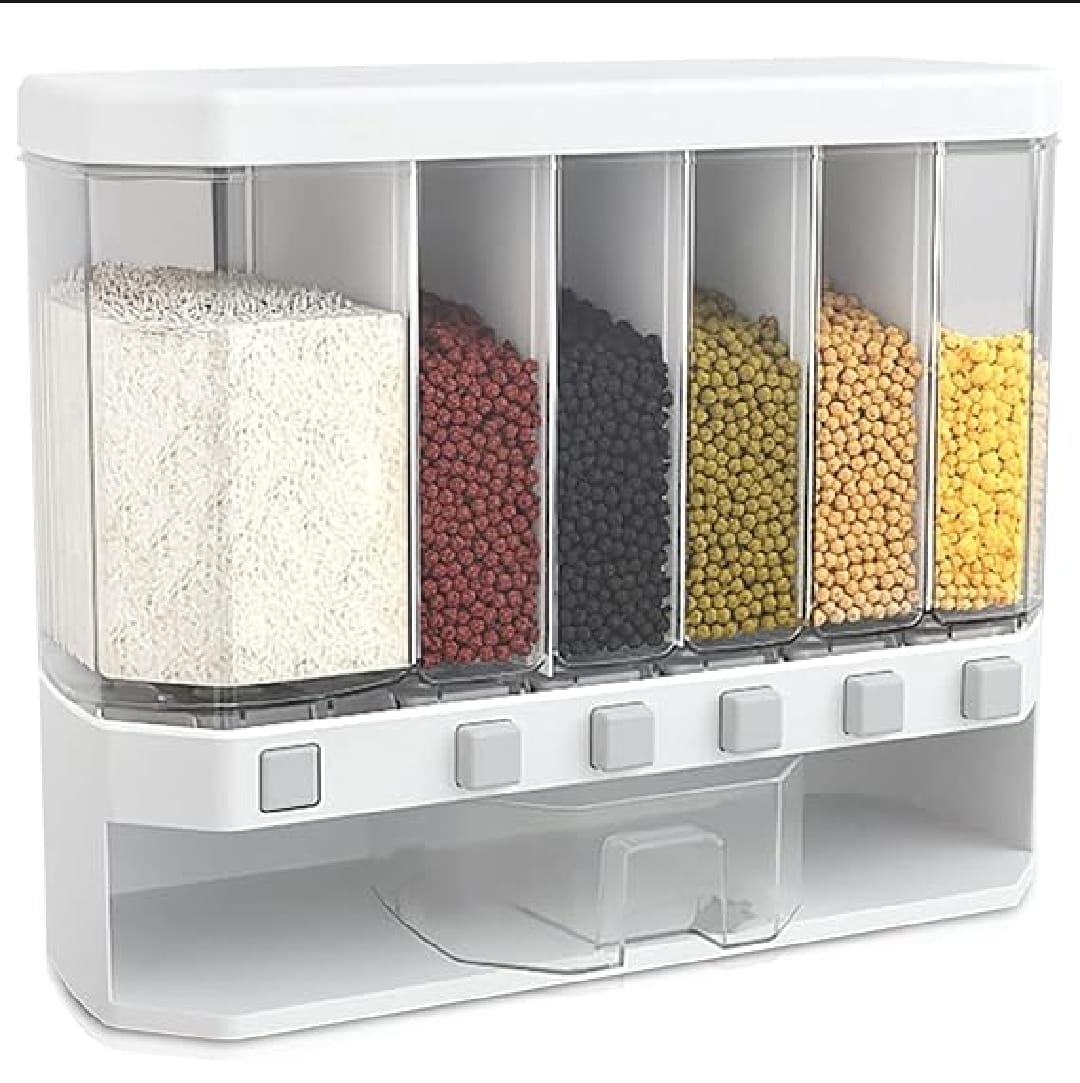 Cereal & Grain Food Storage Partitioned Container Dispenser