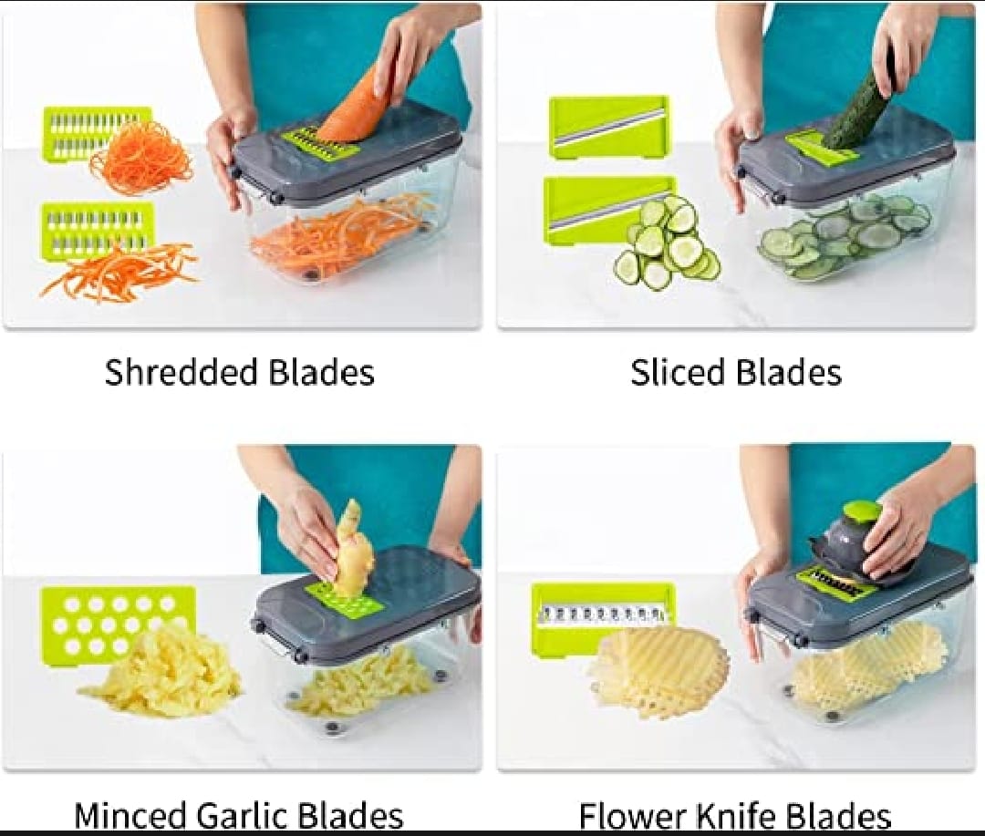 22 in 1 Vegetable Slicer Chopper Vegetable Cutter with 13 Blades
