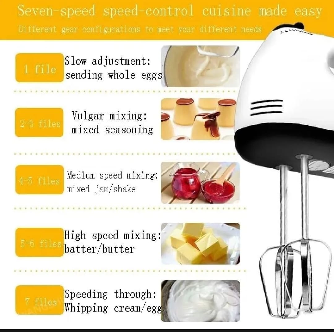 Electric Egg Beater Machine Hand Mixer Handheld Cake Egg Beater Cream Blender Cake Baking Tool