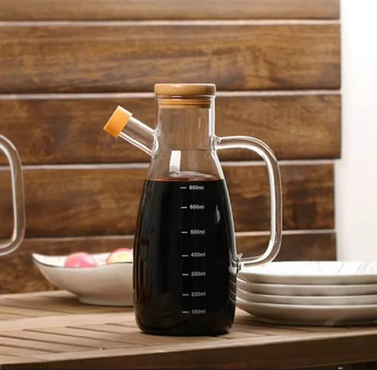 1 Liter Oil Bottle With Wooden Lid
