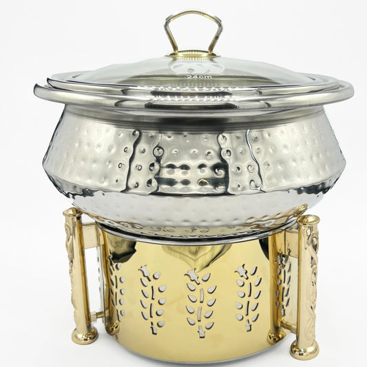 Chafing Dishes with Burner Stand & Steamer-Stainless Steel